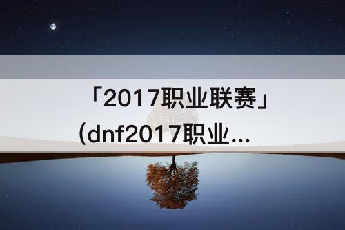 「2017职业联赛」(dnf2017职业联赛8强)
