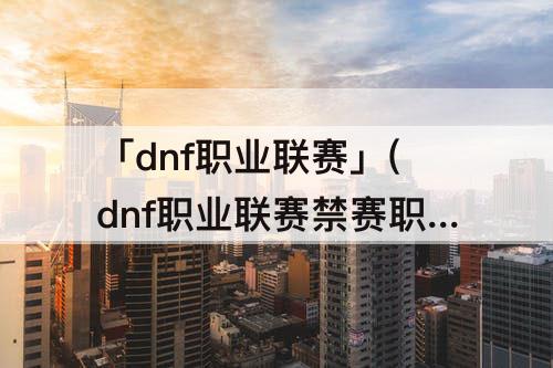 「dnf职业联赛」(dnf职业联赛禁赛职业)