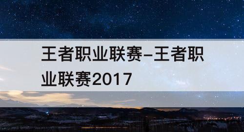 王者职业联赛-王者职业联赛2017