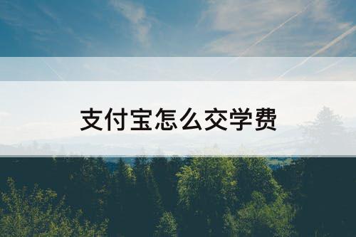 支付宝怎么交学费