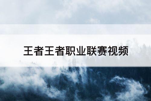 王者王者职业联赛视频