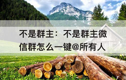 不是群主：不是群主微信群怎么一键@所有人