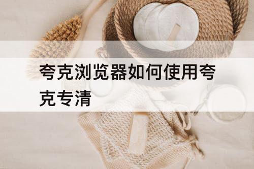夸克浏览器如何使用夸克专清