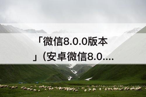 「微信8.0.0版本」(安卓微信8.0.0版本官方版下载)