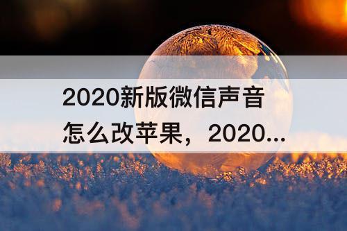 2020新版微信声音怎么改苹果，2020新版微信声音怎么改苹果手机