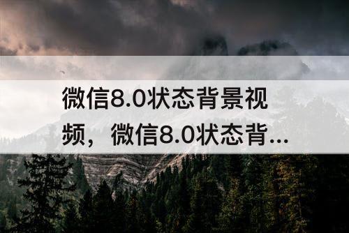 微信8.0状态背景视频，微信8.0状态背景视频素材
