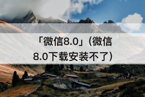 「微信8.0」(微信8.0下载安装不了)