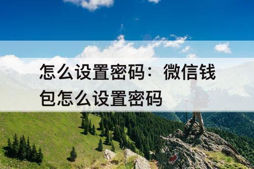 怎么设置密码：微信钱包怎么设置密码