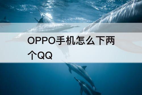 OPPO手机怎么下两个QQ