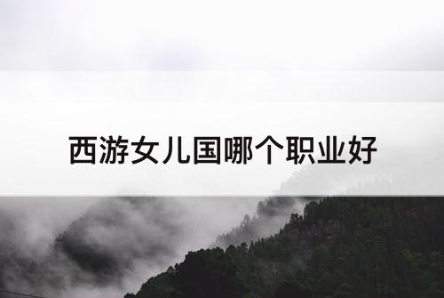 西游女儿国哪个职业好