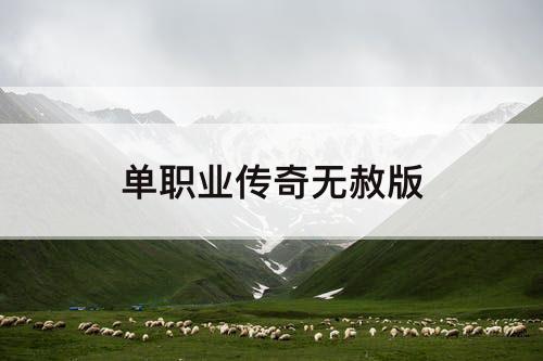单职业传奇无赦版
