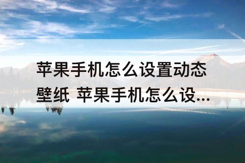 苹果手机怎么设置动态壁纸 苹果手机怎么设置动态壁纸锁屏也能动