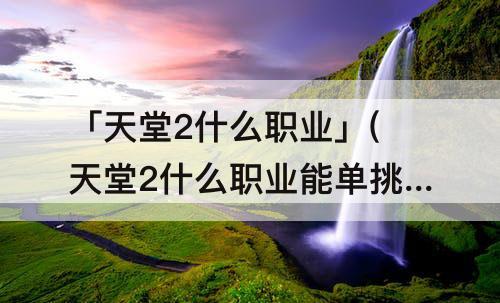 「天堂2什么职业」(天堂2什么职业能单挑boss)