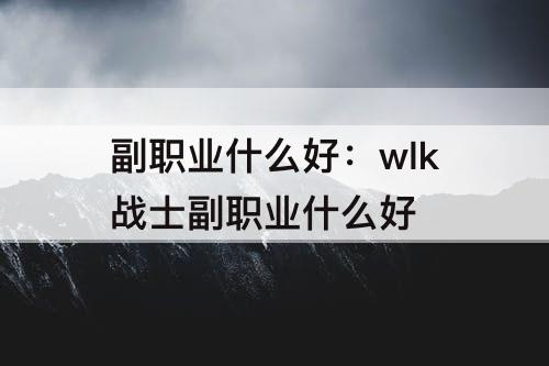 副职业什么好：wlk战士副职业什么好