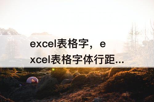excel表格字，excel表格字体行距怎么设置多少