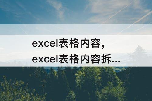 excel表格内容，excel表格内容拆分