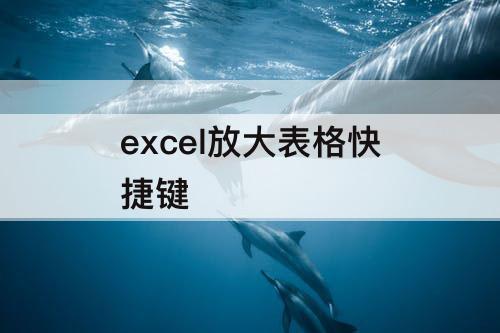 excel放大表格快捷键