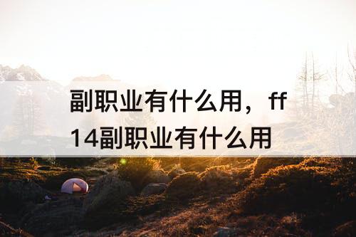 副职业有什么用，ff14副职业有什么用