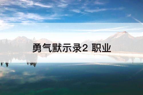 勇气默示录2 职业
