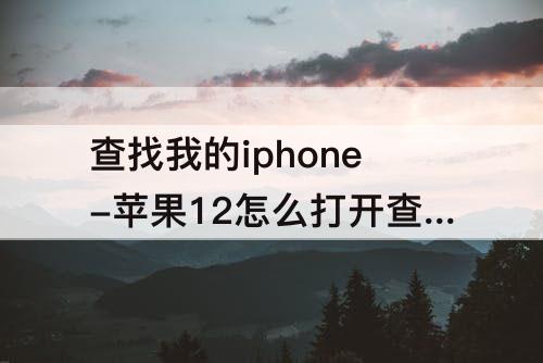 查找我的iphone-苹果12怎么打开查找我的iphone