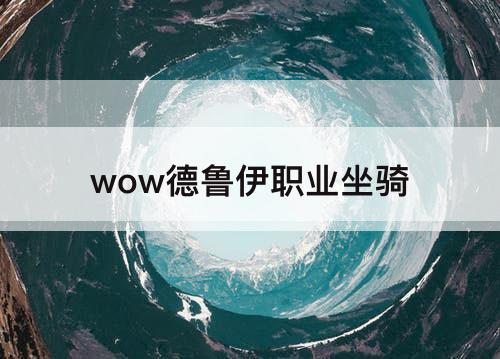 wow德鲁伊职业坐骑