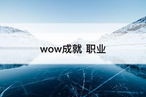 wow成就 职业