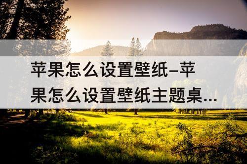 苹果怎么设置壁纸-苹果怎么设置壁纸主题桌面壁纸