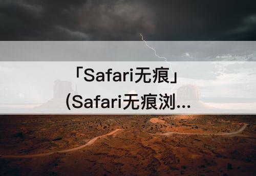 「Safari无痕」(Safari无痕浏览会跟踪吗)