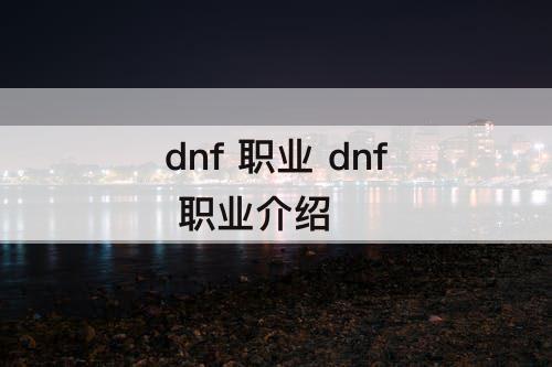 dnf 职业 dnf 职业介绍