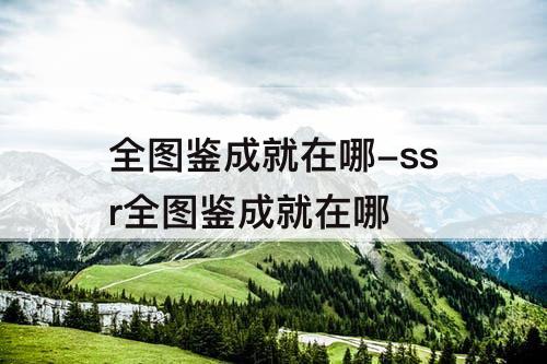 全图鉴成就在哪-ssr全图鉴成就在哪
